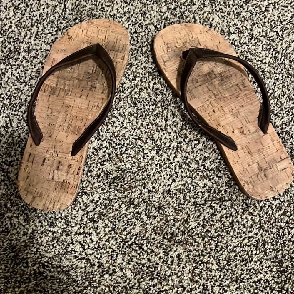 Cork flip flops from Portugal size 7-8